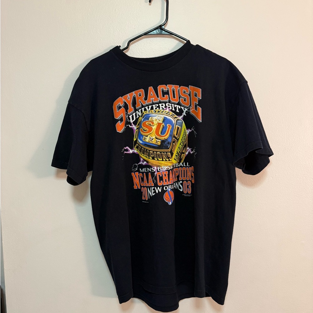 Vintage 2003 Syracuse University NCAA Men's Basketball Champions Tee Black XL